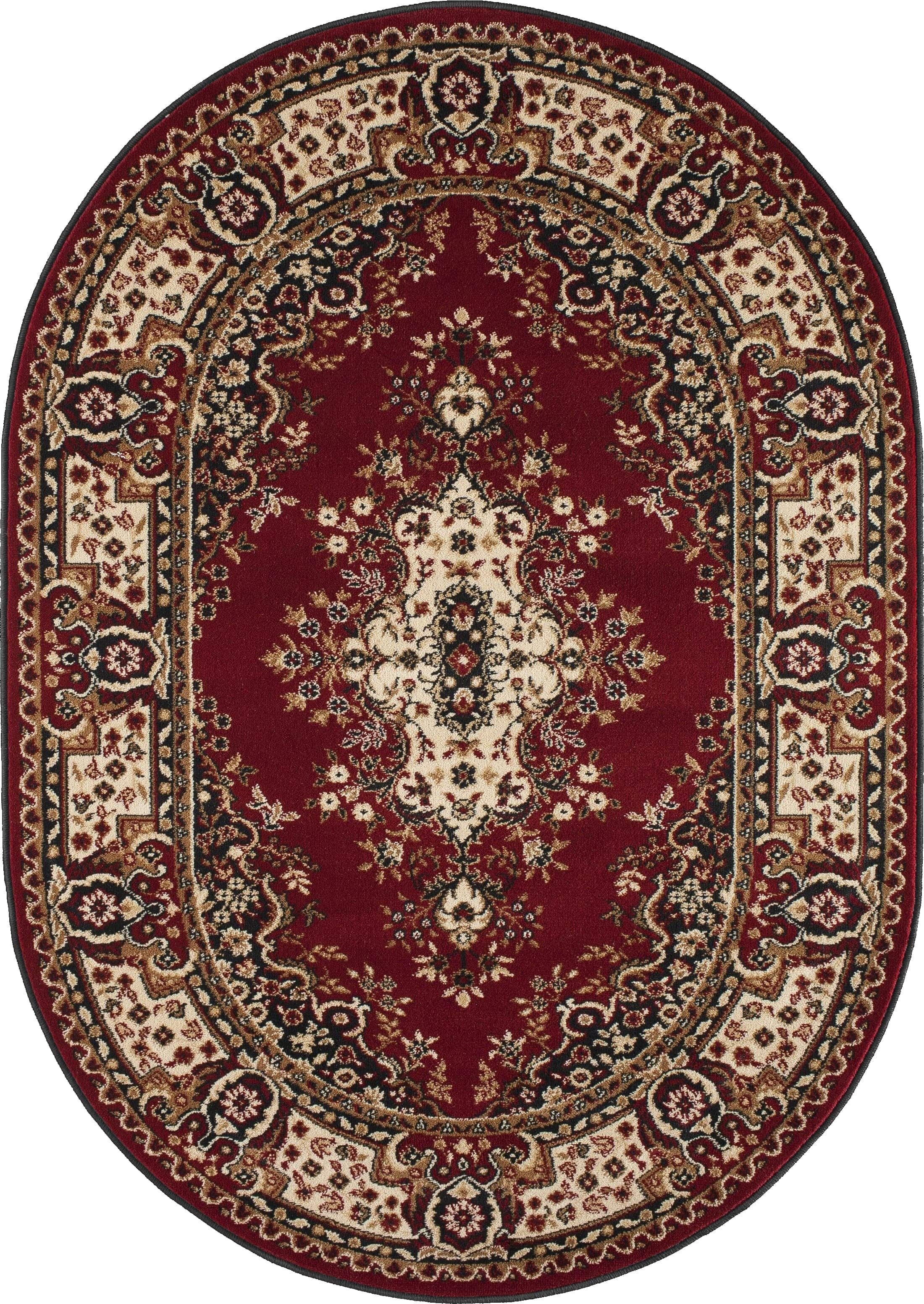 Agnella 120 x 170 cm Covor Fatima Dark Red Oval, Wilton