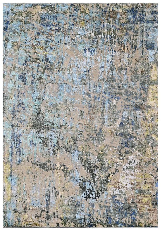 Bhadohi Covor innodat manual din lana, bumbac si matase de bambus, tesatura indo tibetana, Radiance RD-68 Bej / Verde