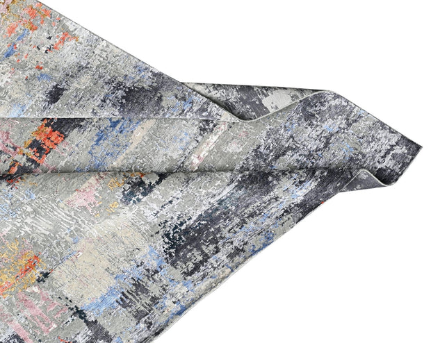 Bhadohi Covor innodat manual din lana, bumbac si matase de bambus, tesatura indo tibetana, Radiance RN-114 WH Multicolor