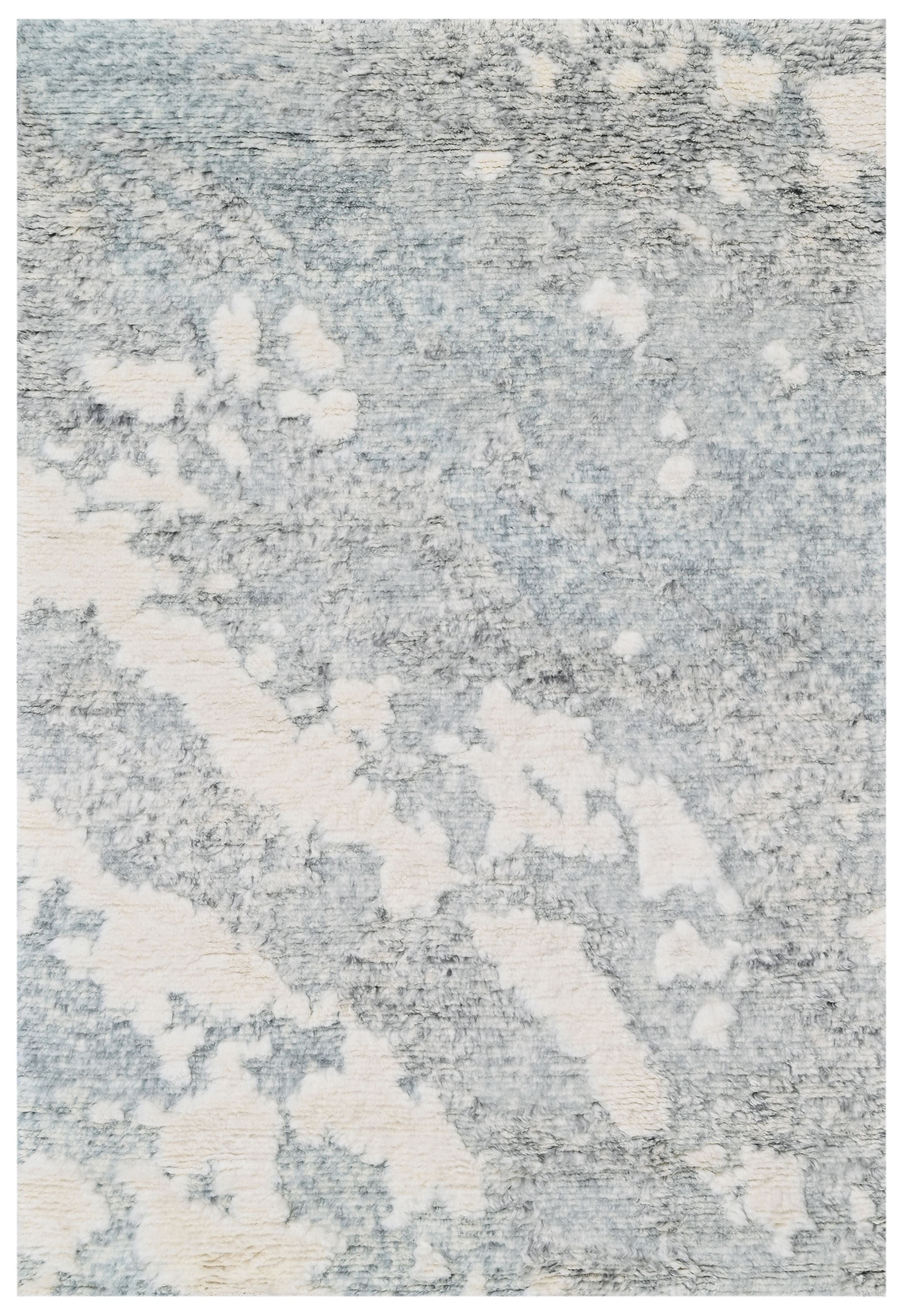 Bhadohi Covor innodat manual din lana si bumbac, tesatura persana, Zen ZN-72 Gri / Bleu