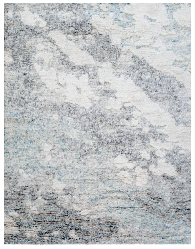 Bhadohi 200 x 300 cm Covor innodat manual din lana si bumbac, tesatura persana, Zen ZN-72 Gri / Bleu