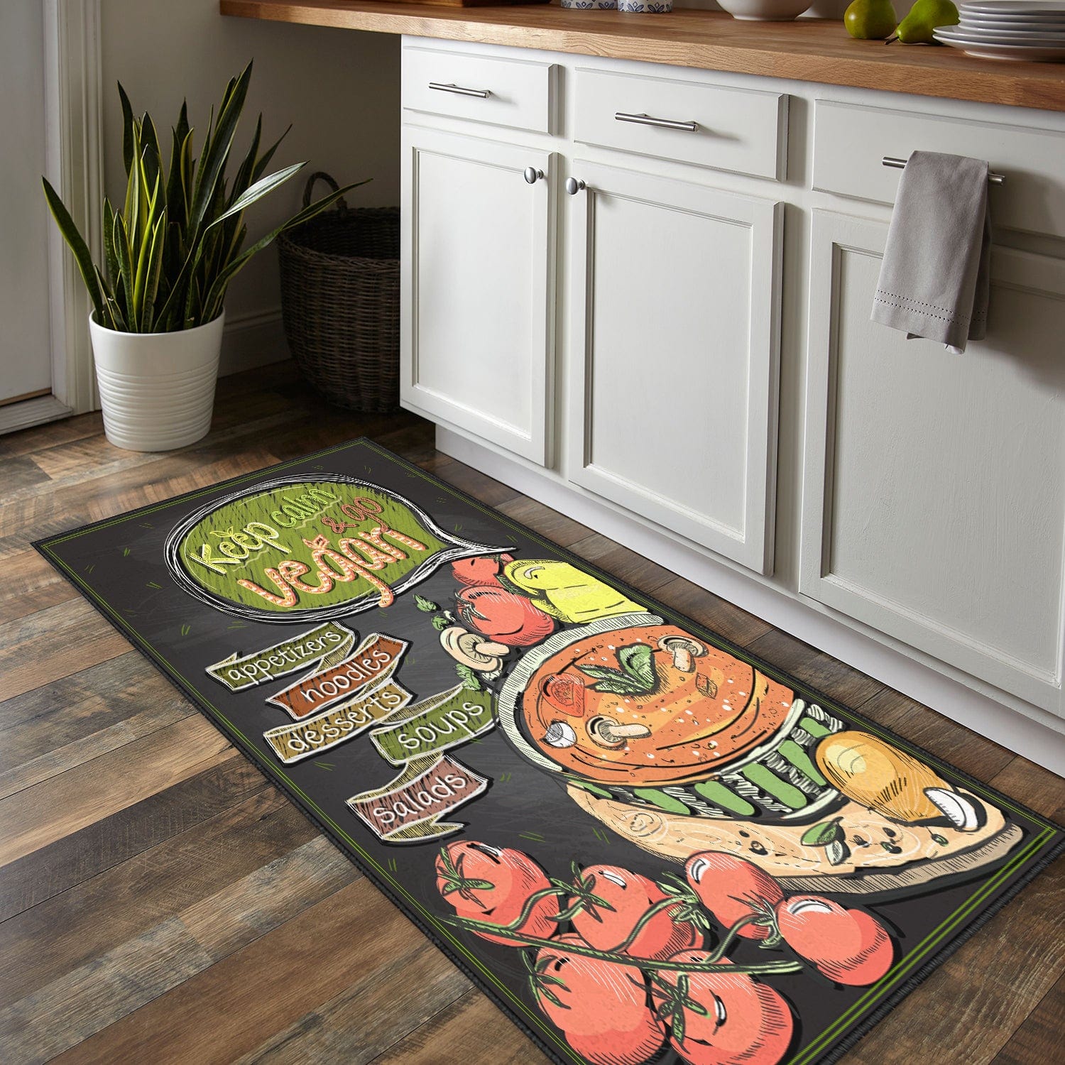 Covor pentru bucatarie din poliester, Kitchen 019M Multicolor