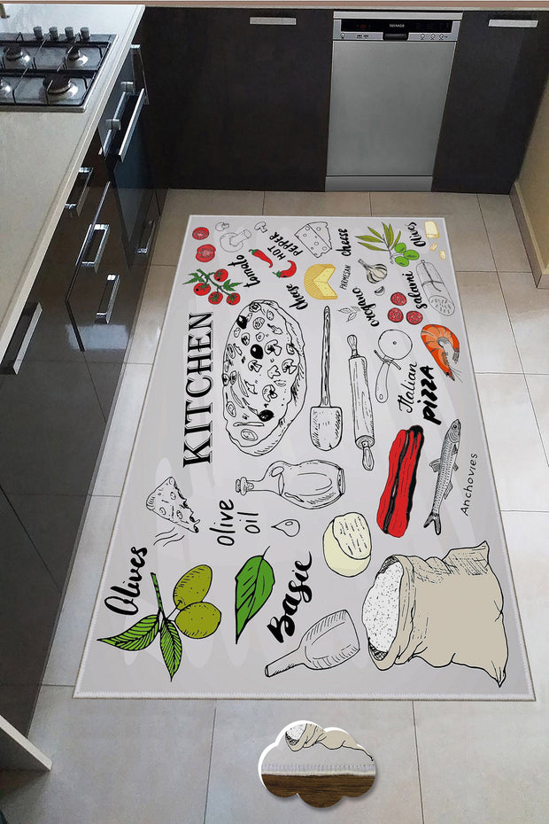 Covor pentru bucatarie din poliester, Wook 234 Multicolor