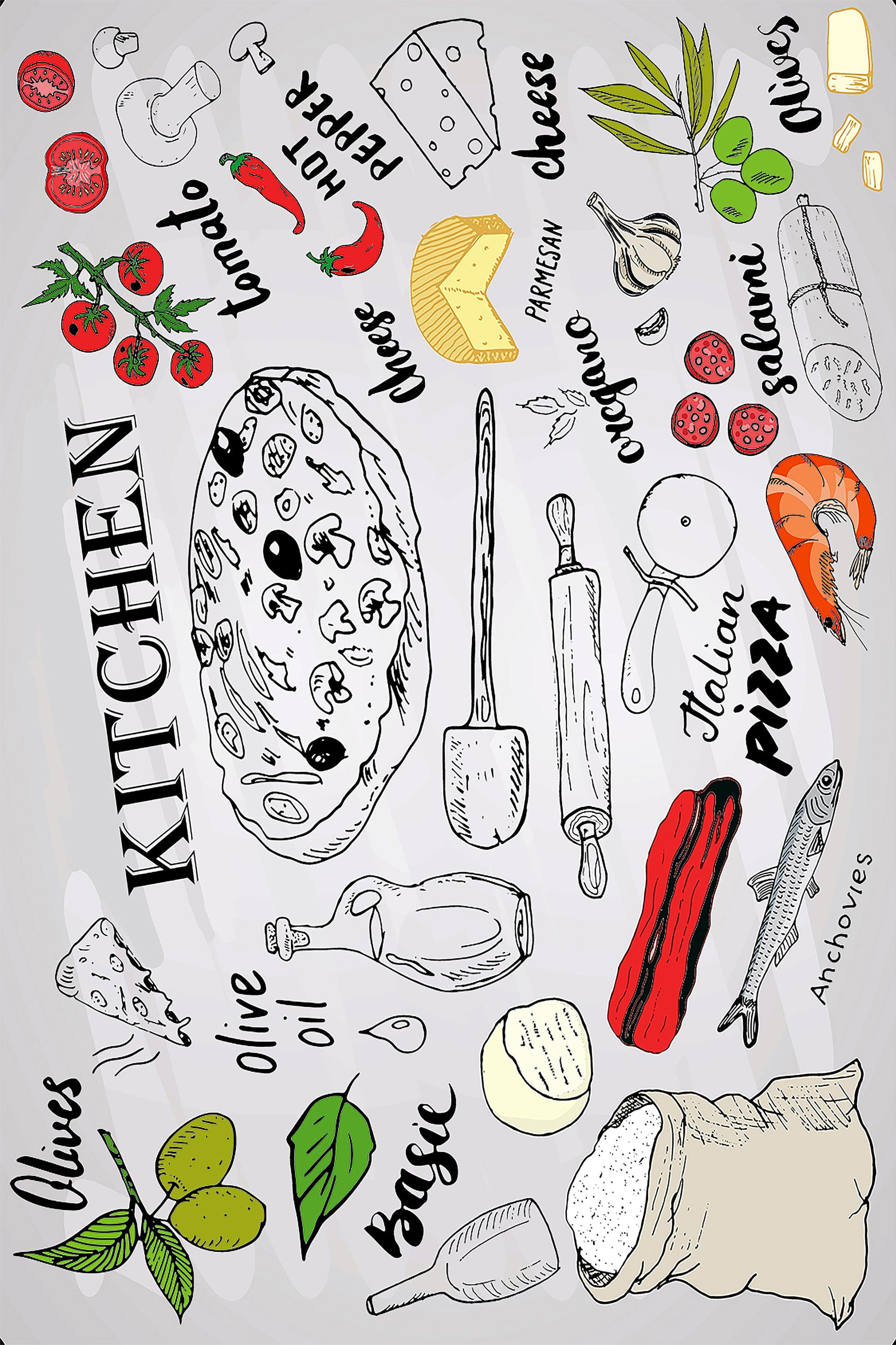 Covor pentru bucatarie din poliester, Wook 234 Multicolor (1)