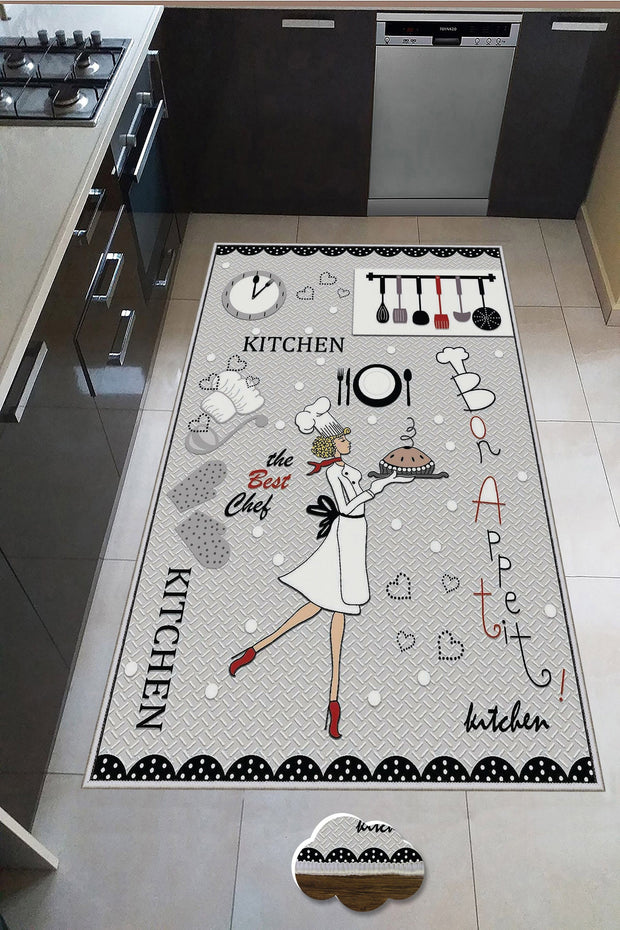 Covor pentru bucatarie din poliester, Wook 256 Multicolor