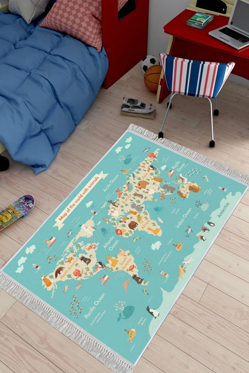 Covor pentru copii Map Multicolor & ASRGRP-COVOR-PENTRU-COPII-MAP-MULTICOLOR
