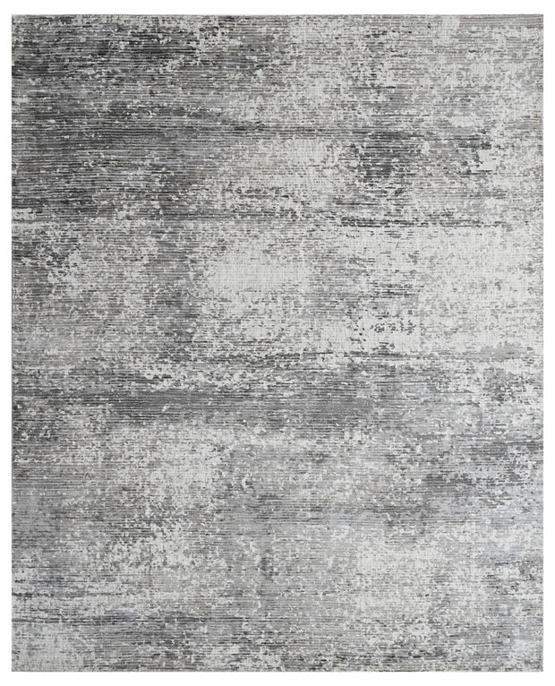 Bhadohi 200 x 300 cm Covor tesut manual din vascoza si bumbac, imprimare manuala, Hazel HZ-106 Gri