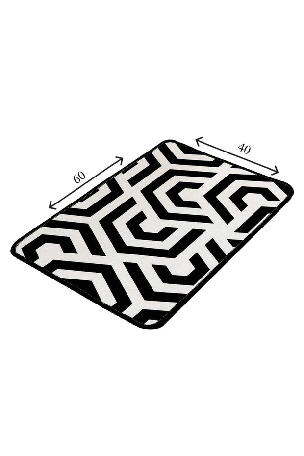 Covoras pentru baie Line Alb / Negru, 40 x 60 cm (2)