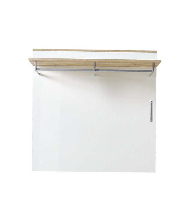 BFSummer Cuier cu etajera din MDF, Renos Alb / Fag, l100xA30xH99 cm