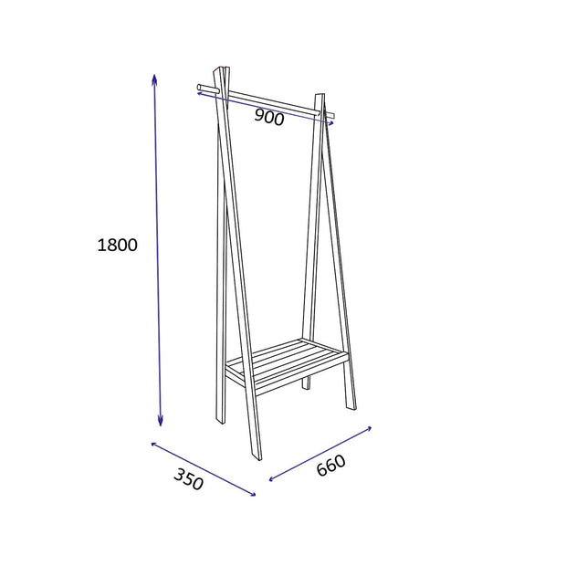 Cuier din lemn Sierr Natural, l66xA35xH180 cm (5)