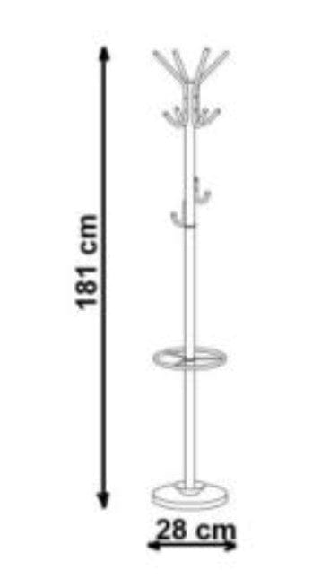Cuier din metal, Wes24 Crom, Ø30xH181 cm (1)