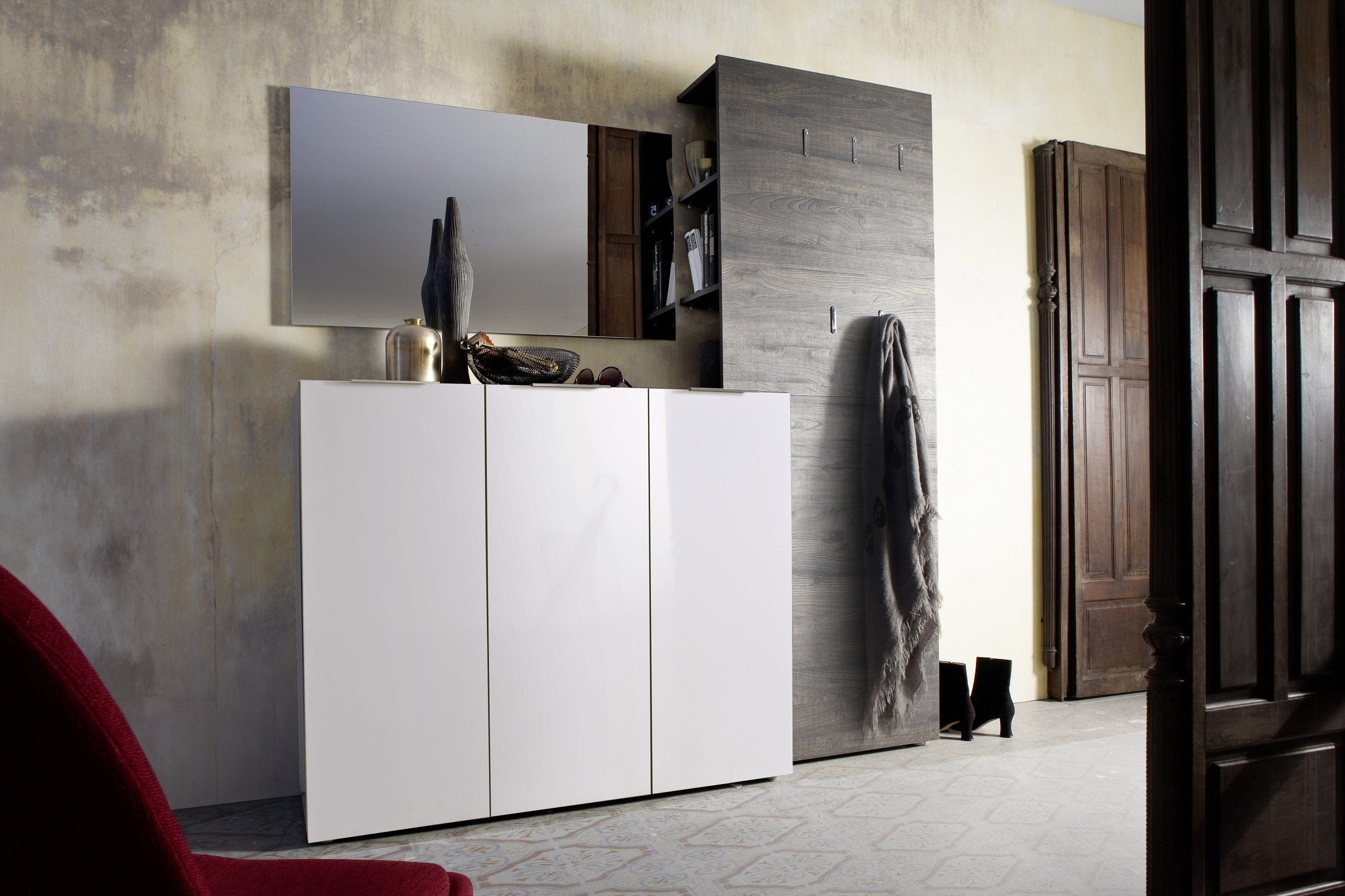 Cuier din pal cu rafturi, Vicenza Wenge, l70xA29xH190 cm (2)