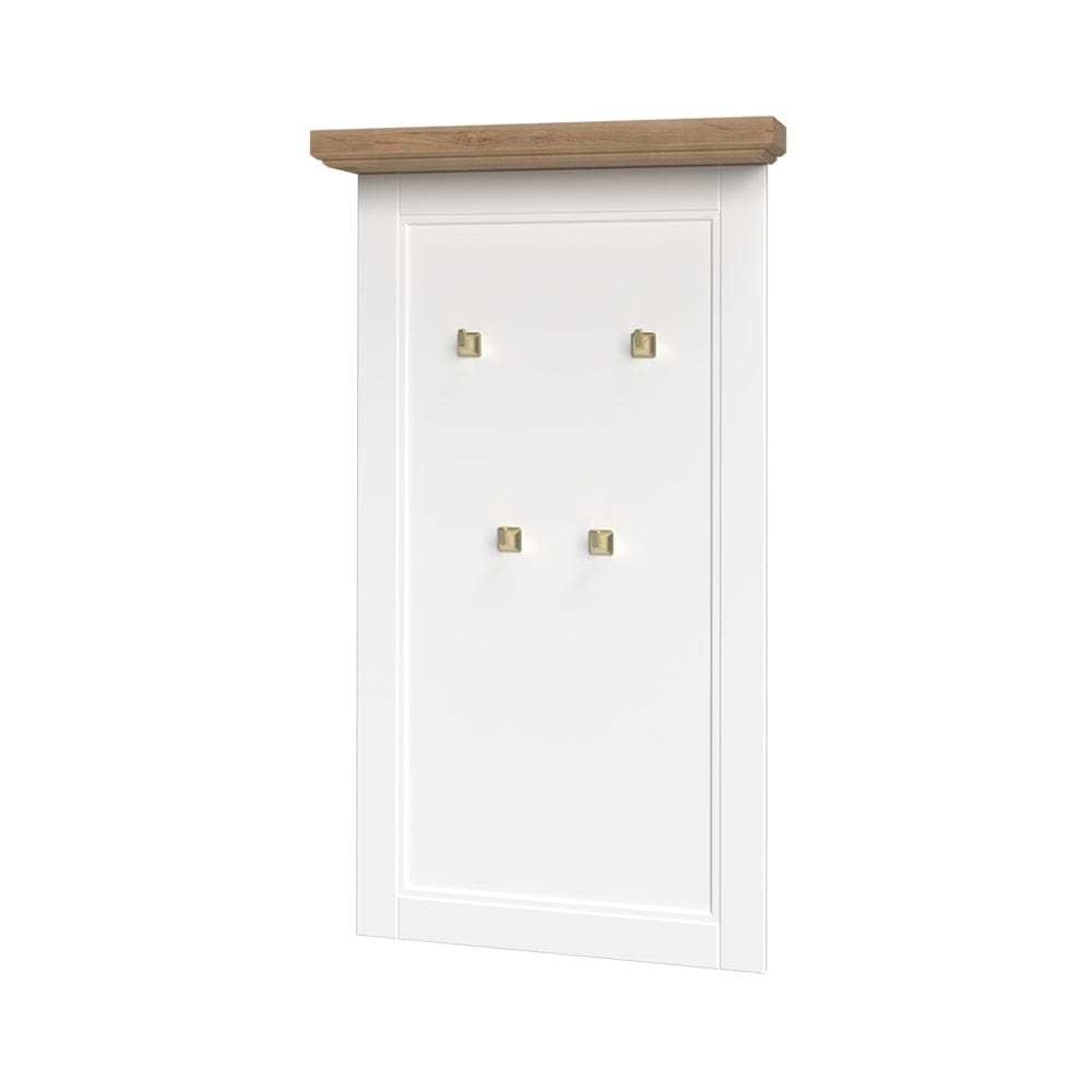 Cuier din pal si MDF, Tara CLK Alb Mat / Nuc Pacific, l65xA13xH115 cm