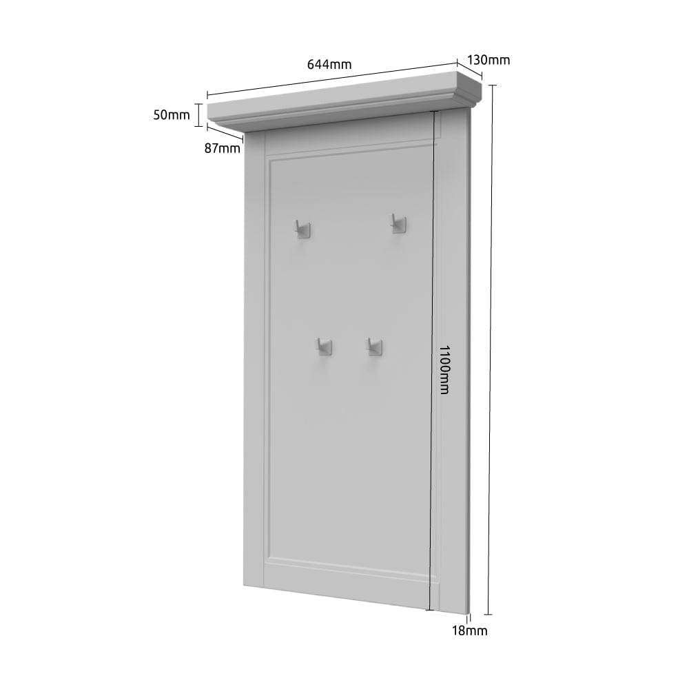 Cuier din pal si MDF, Tara CLK Alb Mat / Nuc Pacific, l65xA13xH115 cm (3)