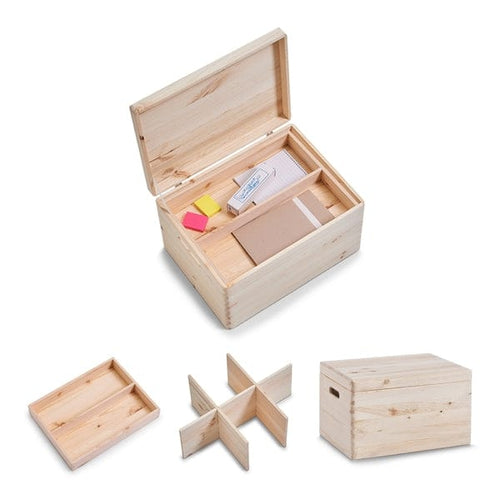 Zeller Cutie compartimentata, din lemn, Softwood Lid Large Natural, L40xl30xH24 cm