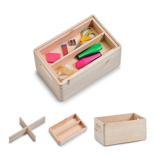 Zeller Cutie compartimentata, din lemn, Softwood Small Natural, L30xl20xH15 cm