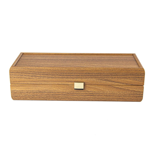 Manopoulos Cutie din lemn, lucrata manual, pentru sticla de vin, Walnut Wine, L35xl14xH10 cm