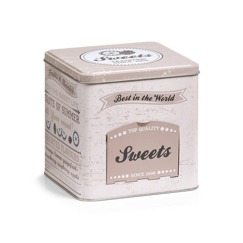 BFSummer Cutie metalica pentru bomboane Sweets, cu capac, Multicolor, l15xA15xH15,2 cm