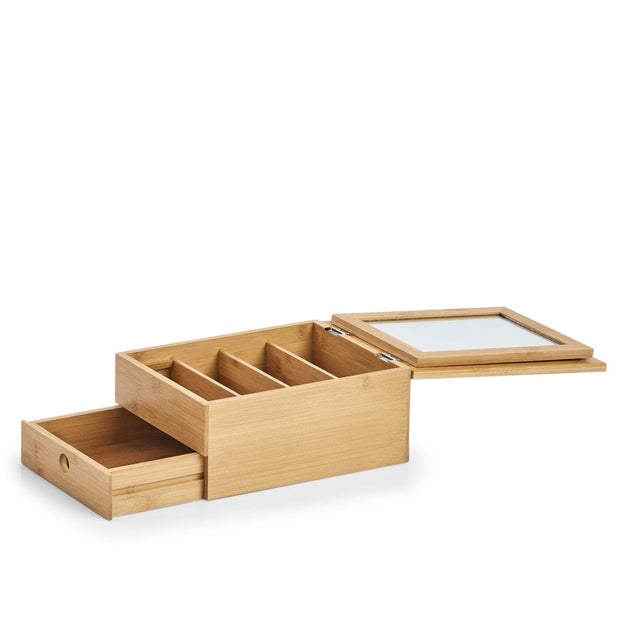 Cutie pentru cosmetice din bambus cu oglinda, Bamboo Natural, l25xA19xH11,2 cm (2)