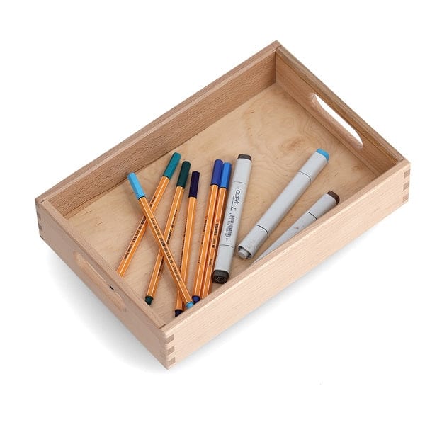 Cutie pentru depozitare, din lemn de fag, Stack Low I Natural, L30xl20xH7 cm (1)