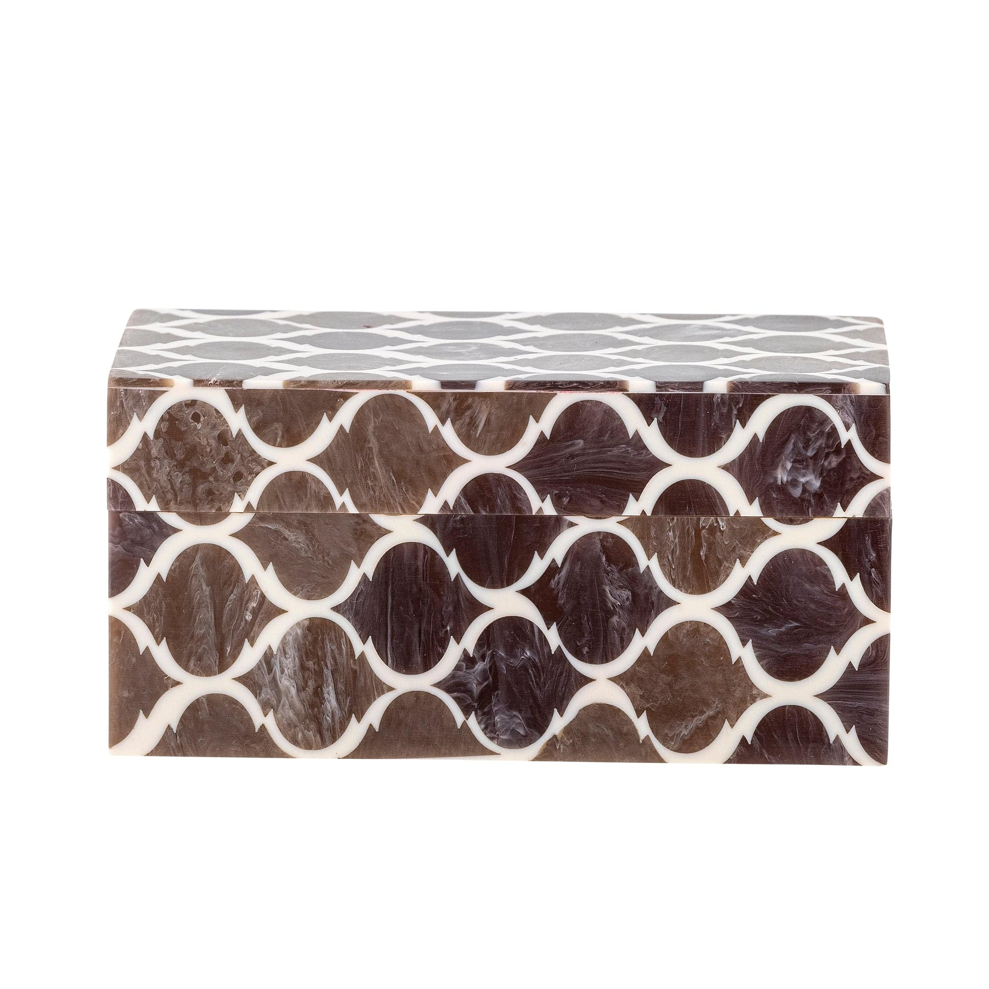 Bloomingville Cutie pentru depozitare din rasina, cu capac, Kino Maro, l15xA10xH7,5 cm