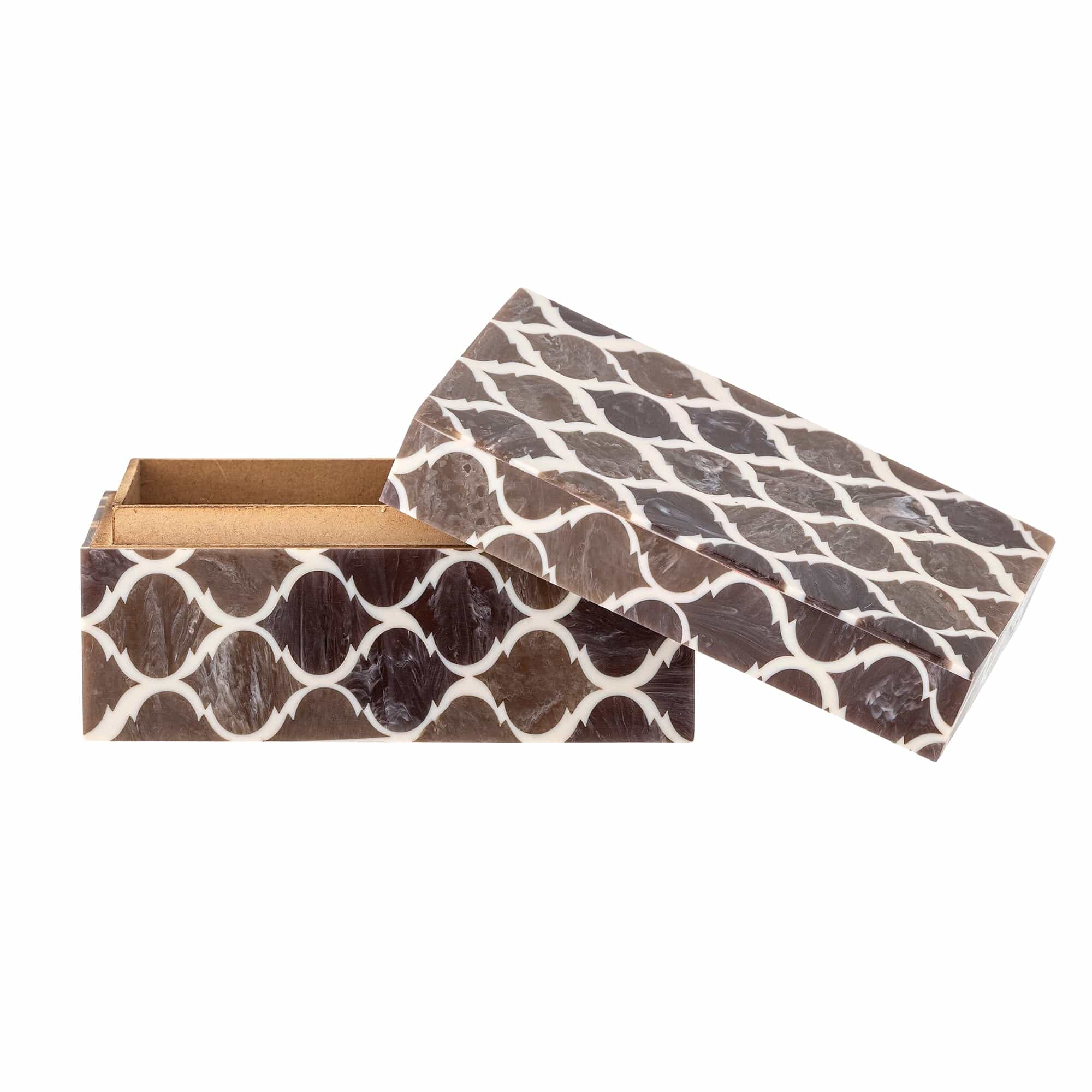 Bloomingville Cutie pentru depozitare din rasina, cu capac, Kino Maro, l15xA10xH7,5 cm