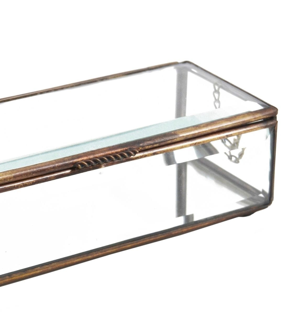 Cutie pentru depozitare din sticla si metal Box Aramiu, L20xl7xH5 cm (2)