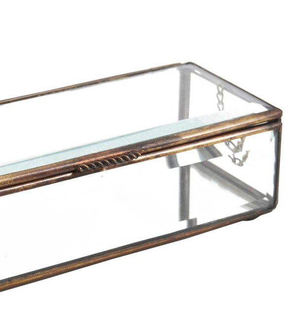 Cutie pentru depozitare din sticla si metal Box Aramiu, L20xl7xH5 cm (2)