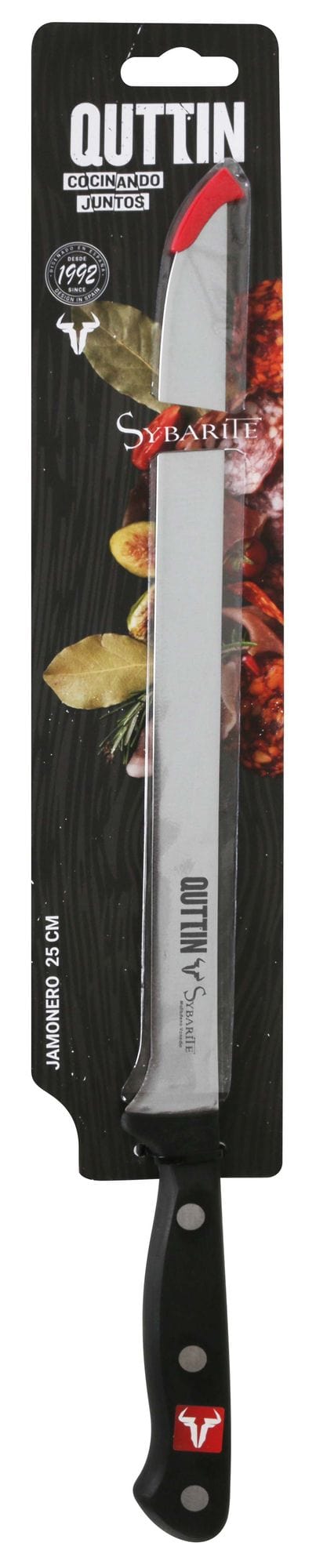 Inde Soler Hispania Cutit pentru jambon din otel indoxidabil, 25 cm, Sybarite Negru / Argintiu