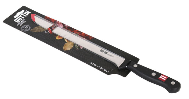 Inde Soler Hispania Cutit pentru jambon din otel indoxidabil, 25 cm, Sybarite Negru / Argintiu