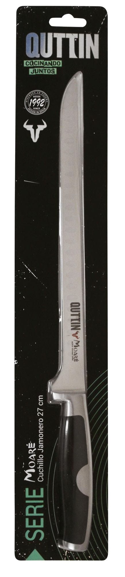 Inde Soler Hispania Cutit pentru jambon din otel indoxidabil, 27 cm, Moare Negru / Argintiu