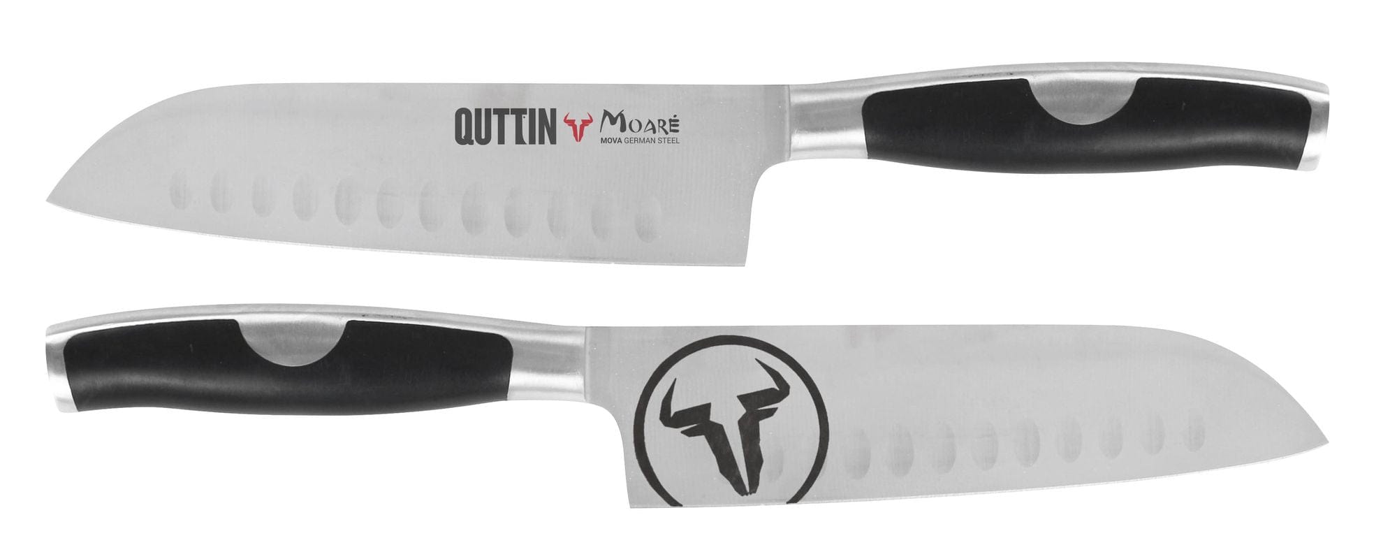 Inde Soler Hispania Cutit Santoku din otel indoxidabil, 18 cm, Moare Negru / Argintiu