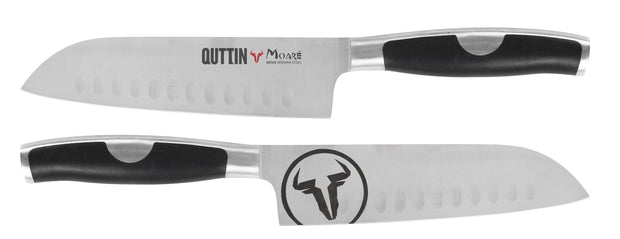 Inde Soler Hispania Cutit Santoku din otel indoxidabil, 18 cm, Moare Negru / Argintiu