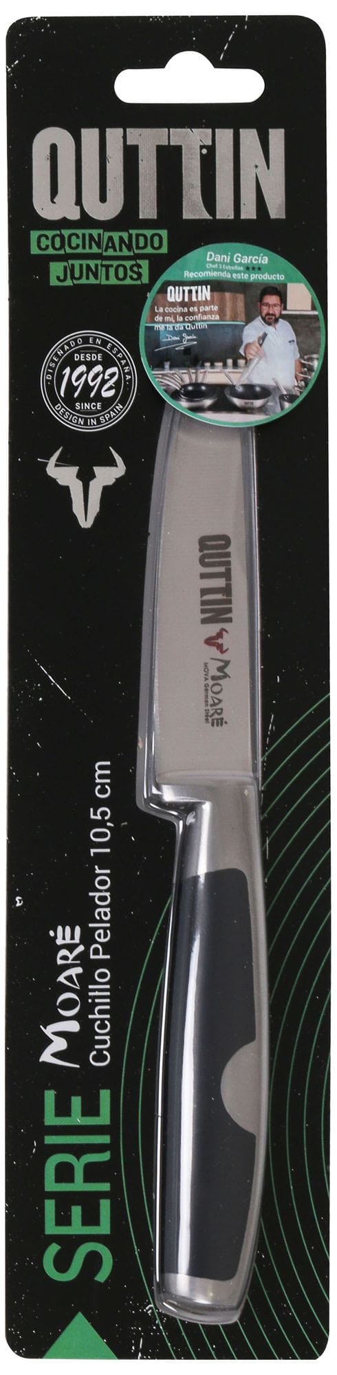 Inde Soler Hispania Cutit universal din otel indoxidabil, 10,5 cm, Moare Negru / Argintiu