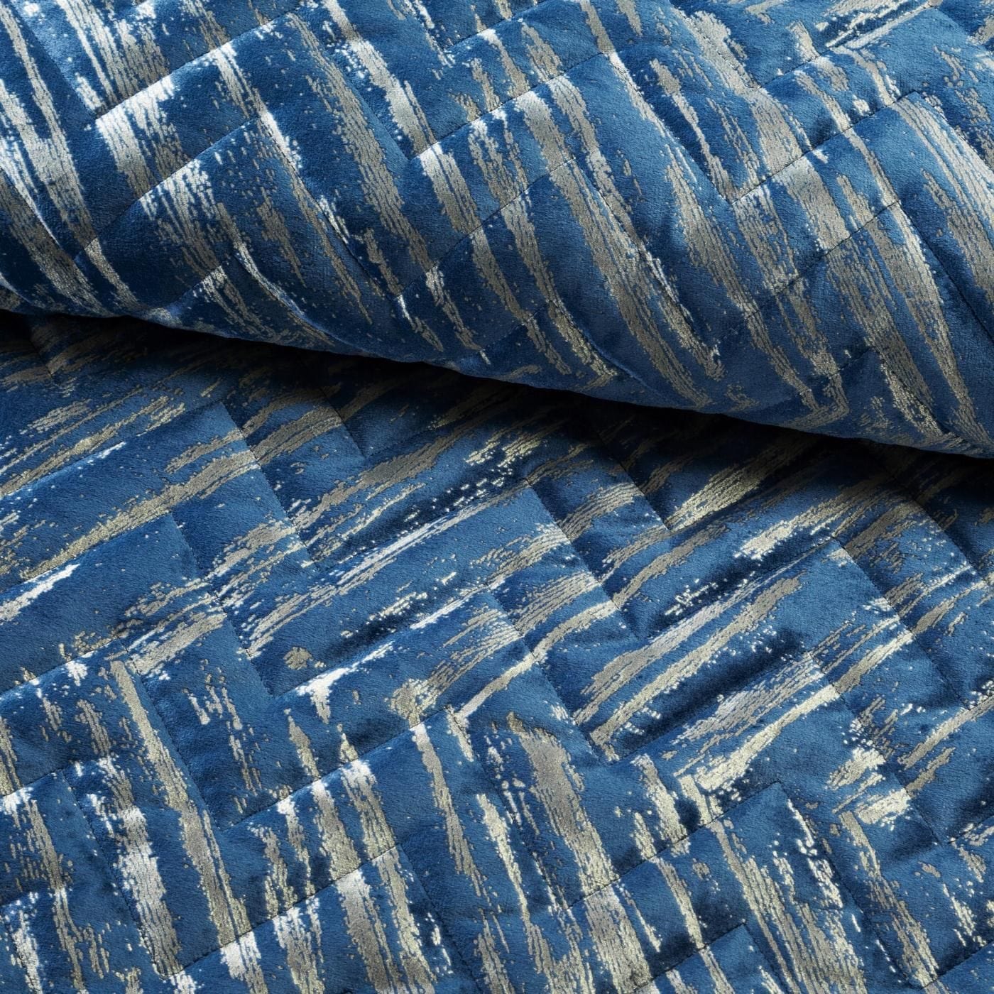 Cuvertura de pat, Agata Bleumarin / Auriu (2)