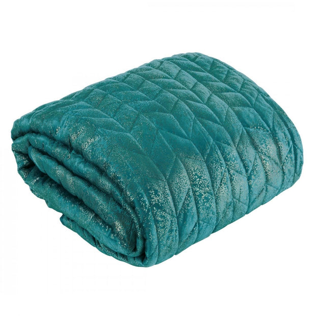 Cuvertura de pat, Agata Turcoaz / Auriu & ERFRNY-QUILT-COVER-AGATA-TURQUOISE-GOLD