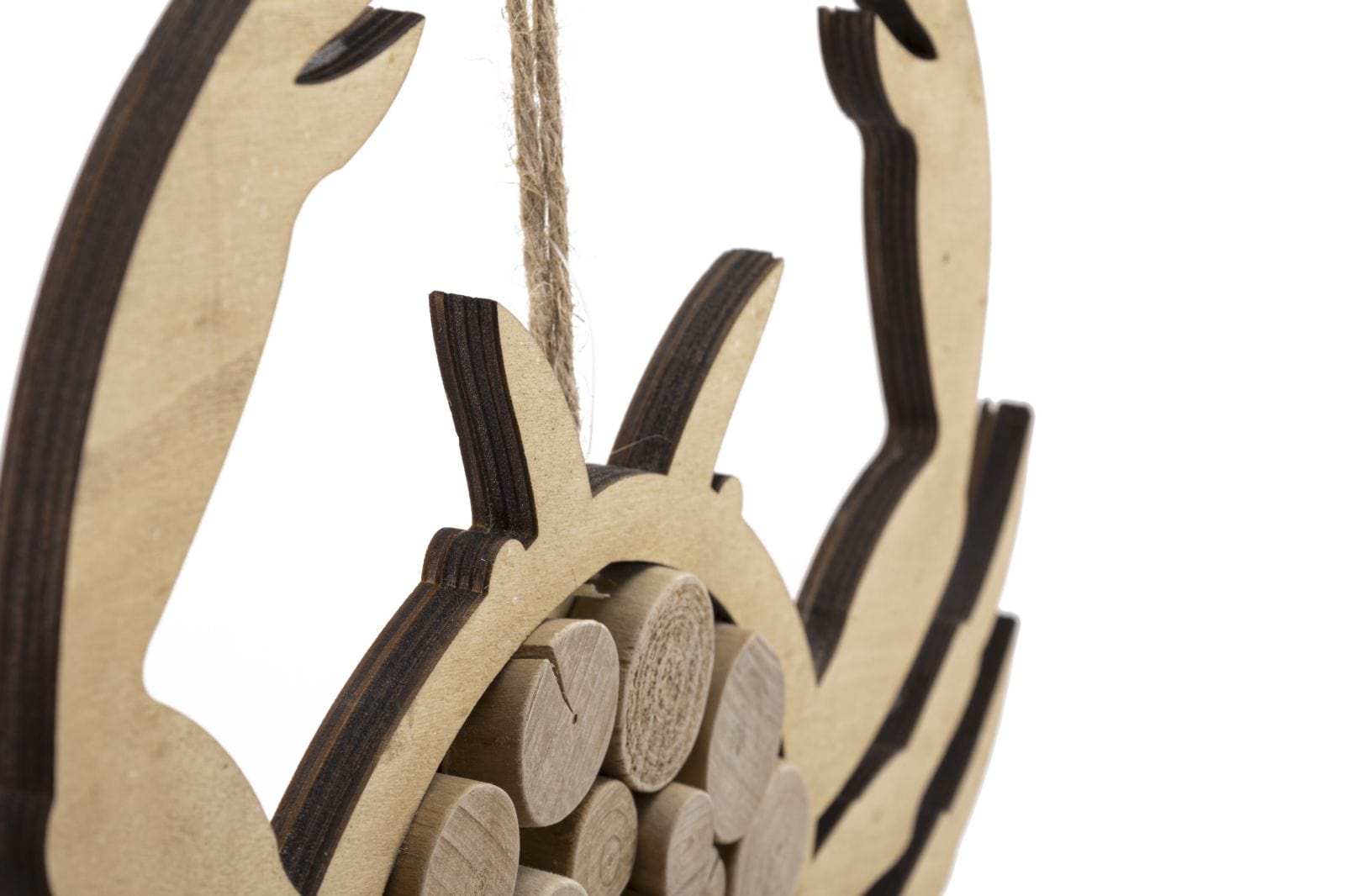 Decoratiune de perete din lemn, Crab Nature Natural, l35xA2xH31 cm (3)