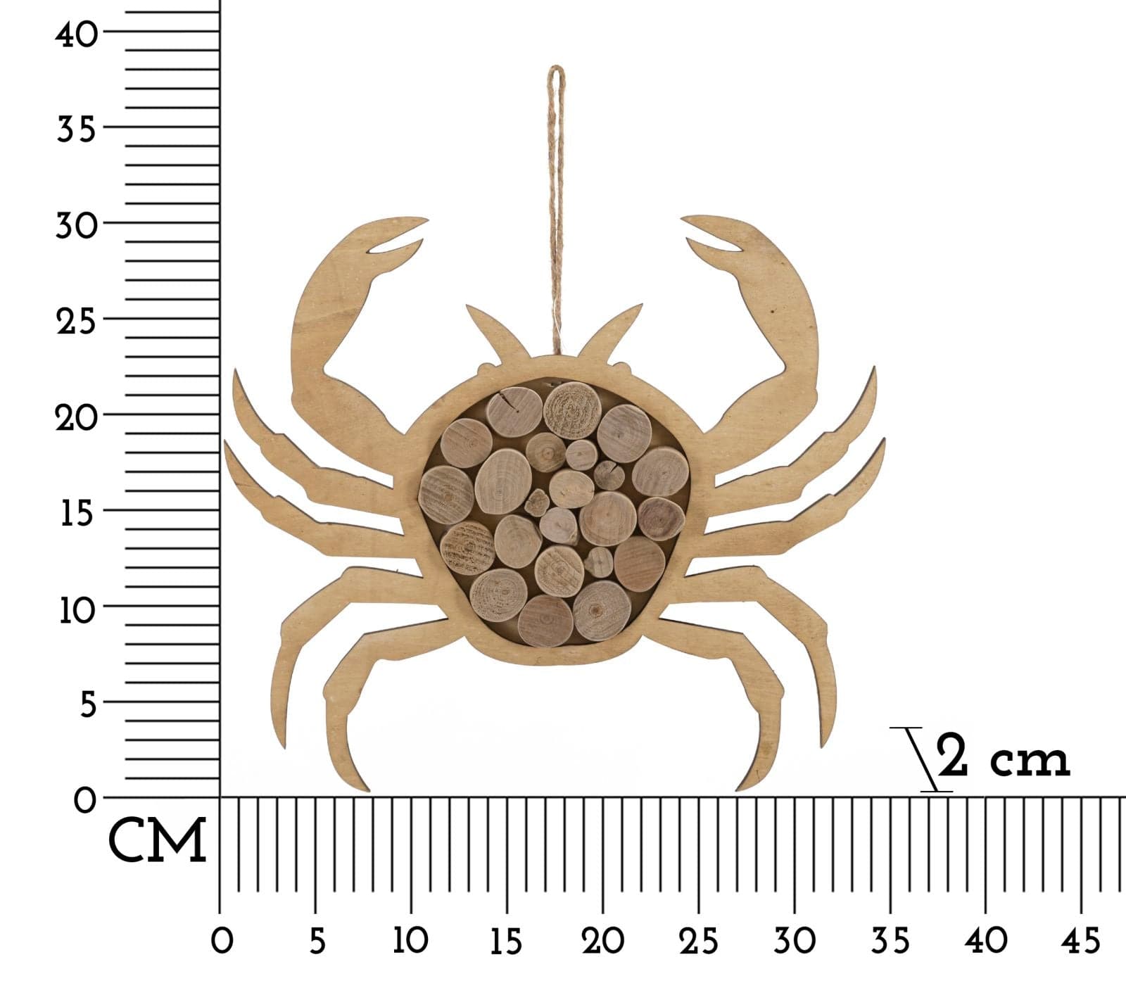 Decoratiune de perete din lemn, Crab Nature Natural, l35xA2xH31 cm (5)