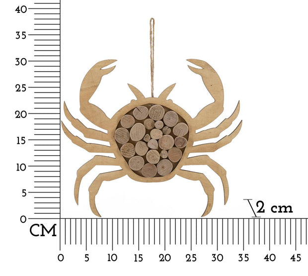 Decoratiune de perete din lemn, Crab Nature Natural, l35xA2xH31 cm (5)