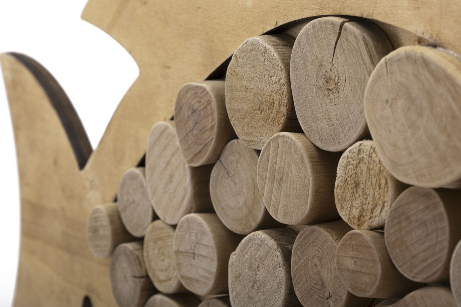 Decoratiune de perete din lemn, Fish Nature Natural, l42,5xA2xH28,5 cm (2)