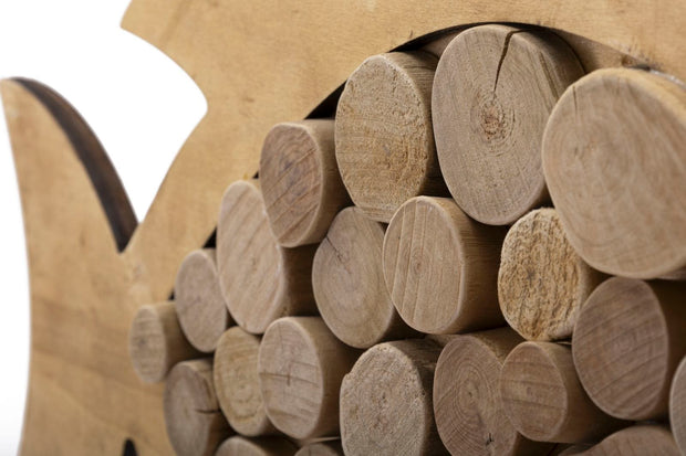 Decoratiune de perete din lemn, Fish Nature Natural, l42,5xA2xH28,5 cm (2)