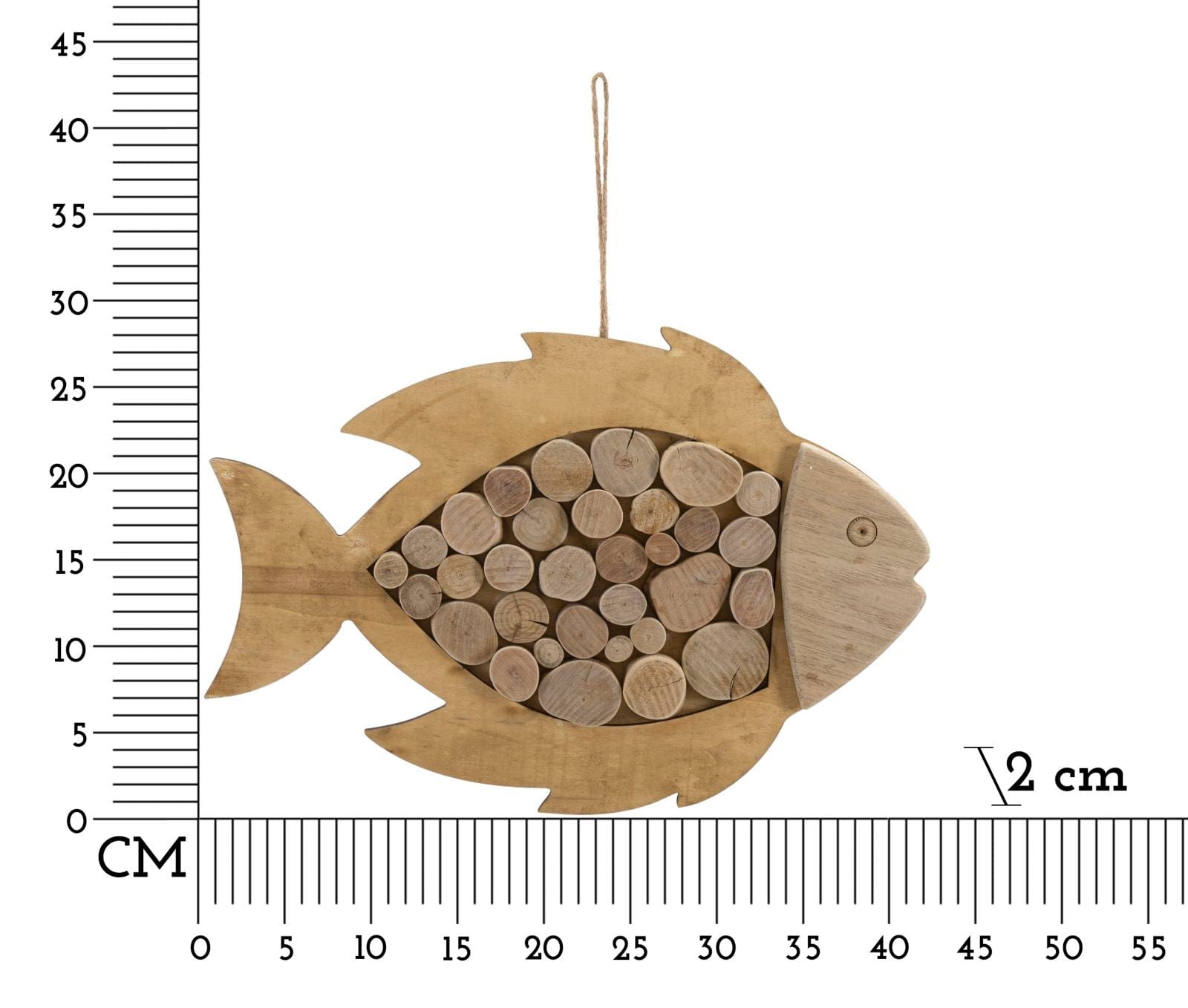 Decoratiune de perete din lemn, Fish Nature Natural, l42,5xA2xH28,5 cm (5)
