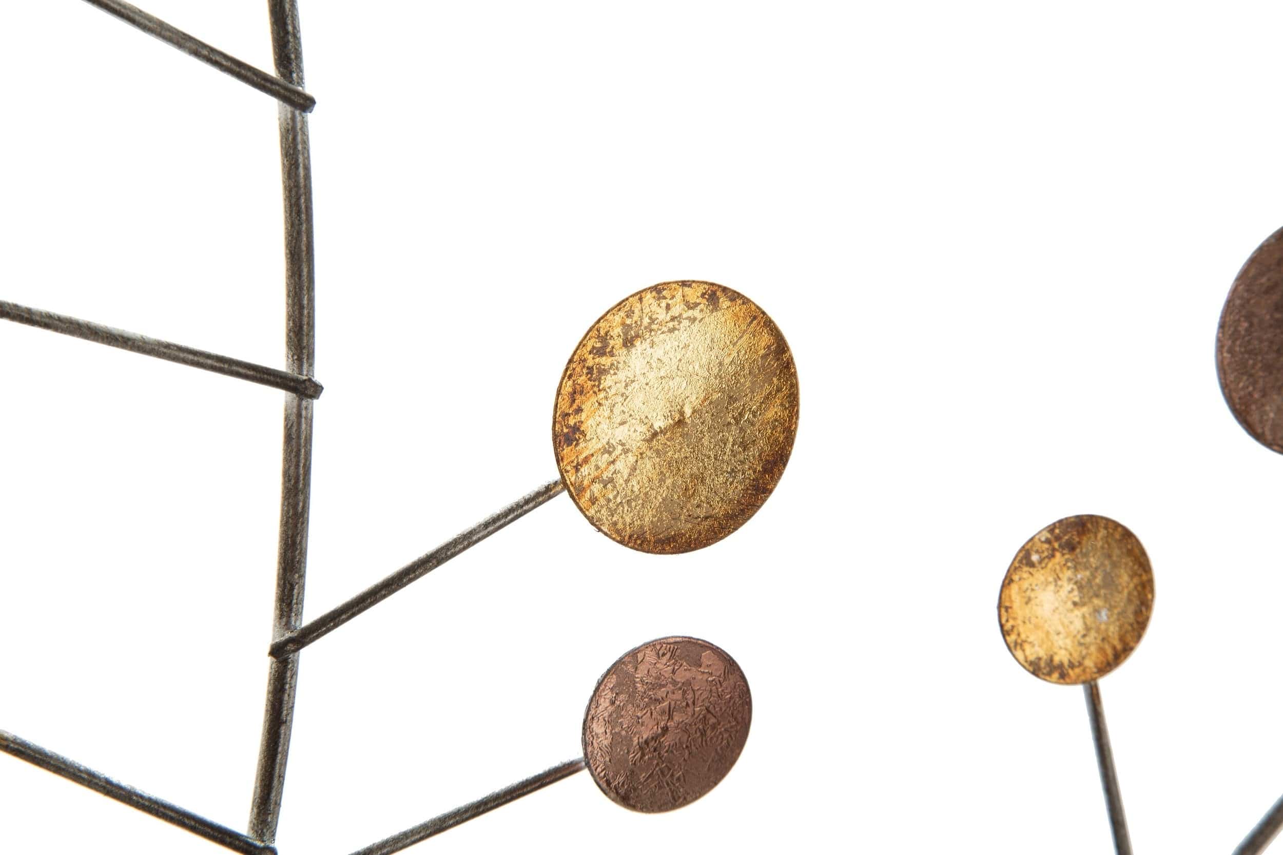 Decoratiune de perete din MDF si metal Life Tree II Natural, Ø80 cm (3)