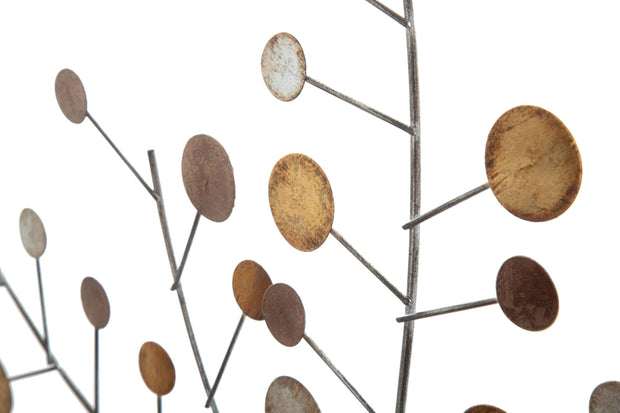 Decoratiune de perete din MDF si metal Life Tree II Natural, Ø80 cm (6)