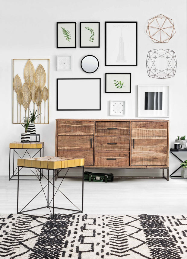 Decoratiune de perete din metal Adhira Auriu, l52,5xA2xH95 cm (2)