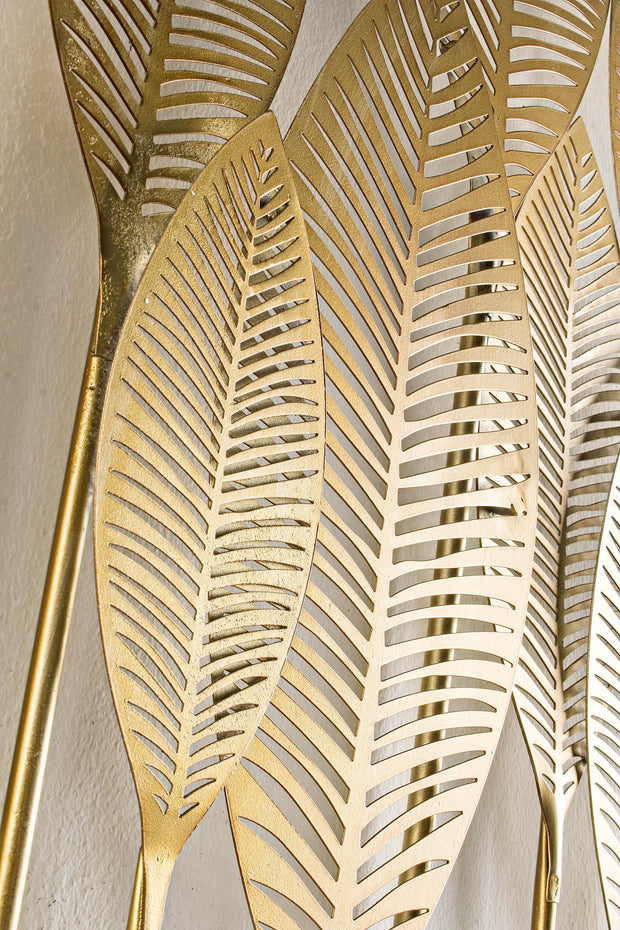 Decoratiune de perete din metal Adhira Auriu, l52,5xA2xH95 cm (4)