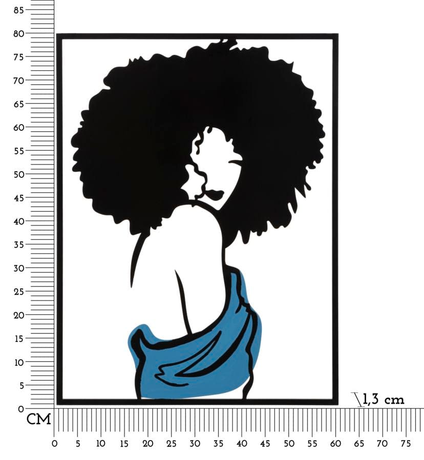 Decoratiune de perete din metal, Afef Multicolor, l60xA1,3xH80 cm (5)