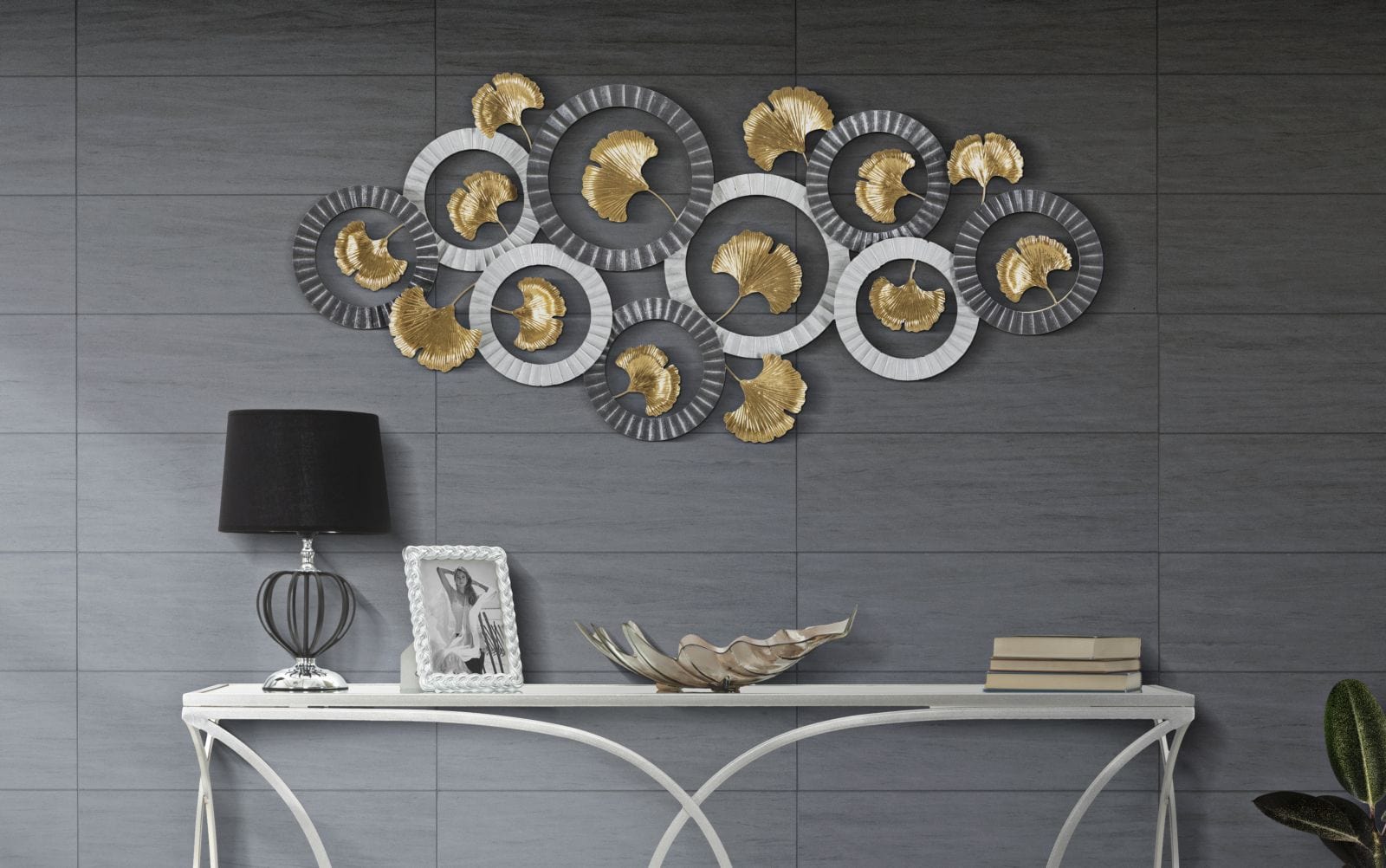 Decoratiune de perete din metal, Arty -A- Multicolor, l126xA5xH58 cm (4)