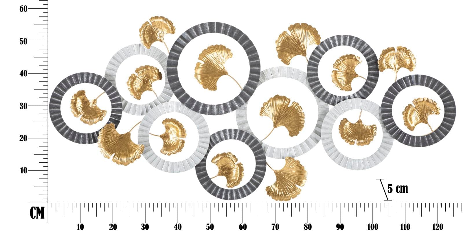 Decoratiune de perete din metal, Arty -A- Multicolor, l126xA5xH58 cm (5)