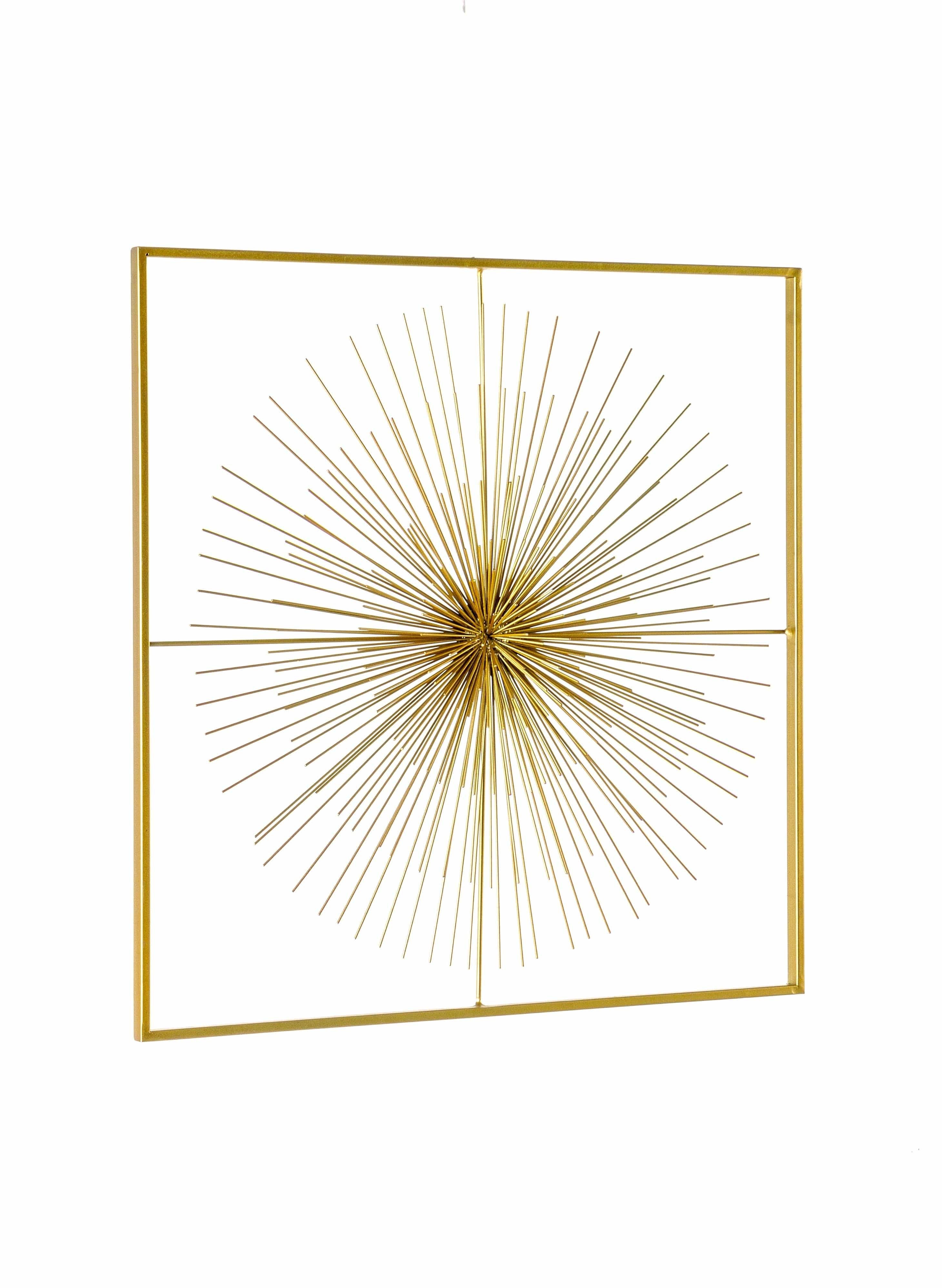 Decoratiune de perete din metal Auriel Small Auriu, l51xA5xH51 cm